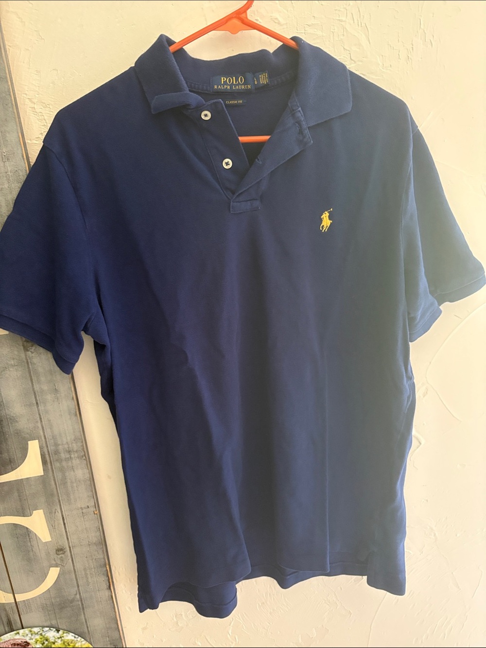Polo by Ralph Lauren Navy Polo with Yellow Pony